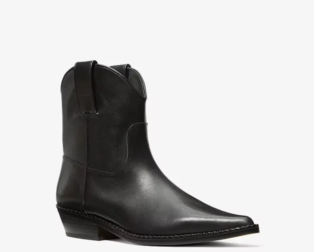 Michael Kors Noemie Women's Brown Leather Pull-On Ankle Bootie Pointed W 5.5